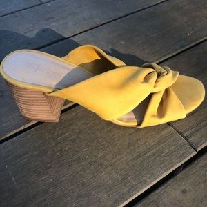 Madewell mustard mule sandal, size 8.5